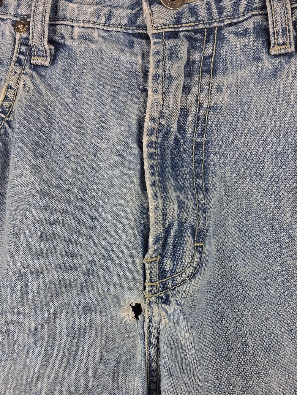 Vintage Jnco Jeans Women's 9" Roomy Light Wash Distressed Baggy Jean Short Sz 7 - Picture 4 of 9